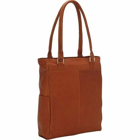 PIEL LEATHER Vertical Laptop Tote - Saddle 3034